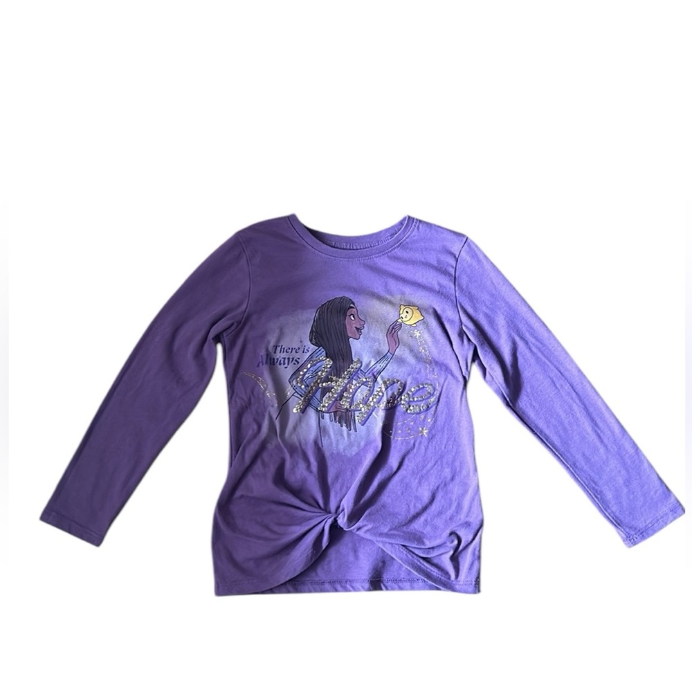 Disney Wish Girls Purple Long Sleeve Top Girl’s Size S (6-6x)